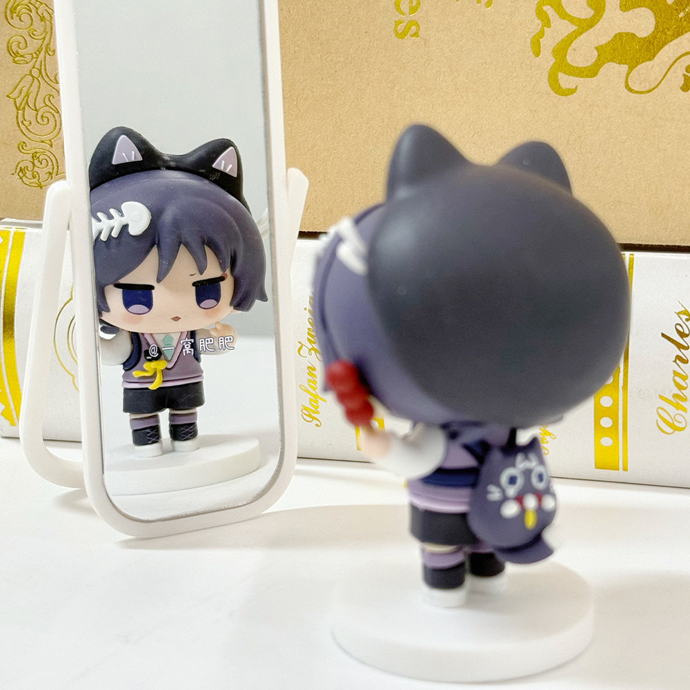 Top Anime Merchandise - アニメ原神インパクト放浪者スカラムーシュ猫 PVC フィギュア 7.5 センチメートルミニ置物デスクトップ装飾誕生日ギフト