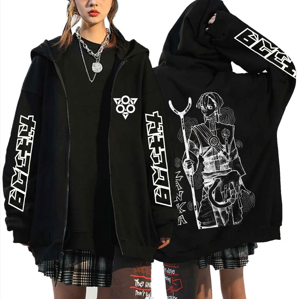 Anime Merch Hoodie - アニメ Gachiakuta Zanka マーチジッパーパーカー男性女性コスプレ原宿ジップアップジャケットコート男性マンガ特大ジップアップスウェットシャツ