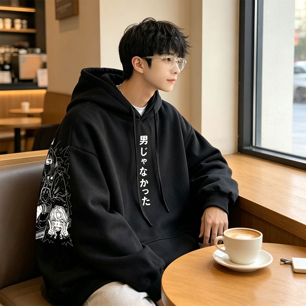 Anime Merch Hoodie - アニメ「彼女が気になる人間は根本男じゃなかった」コガミツキ パーカー メンズ マンガグッズ Y2K スウェットシャツ