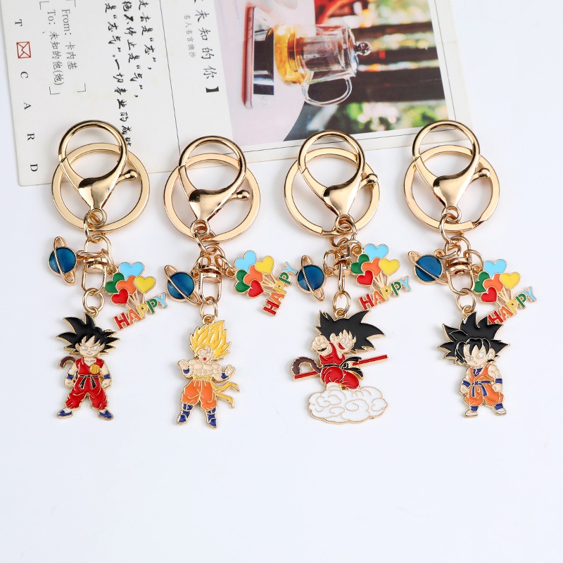 Anime Merchandise Keychain - 新作アニメドラゴンボールシリーズ 創意的なメタルキーホルダー 悟空合金製オイルドロップバックパックキーホルダー アニメグッズ