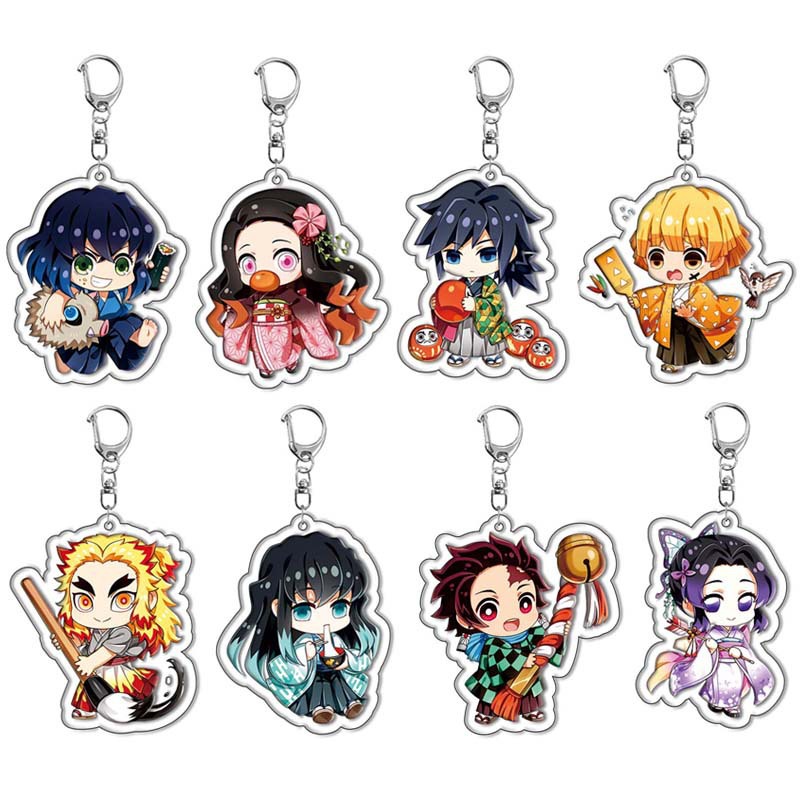 Anime Merchandise Keychain - 鬼滅の刃 竈門炭治郎 ねずこ アクリルキーホルダー アニメグッズ コミックコンベンションギフト