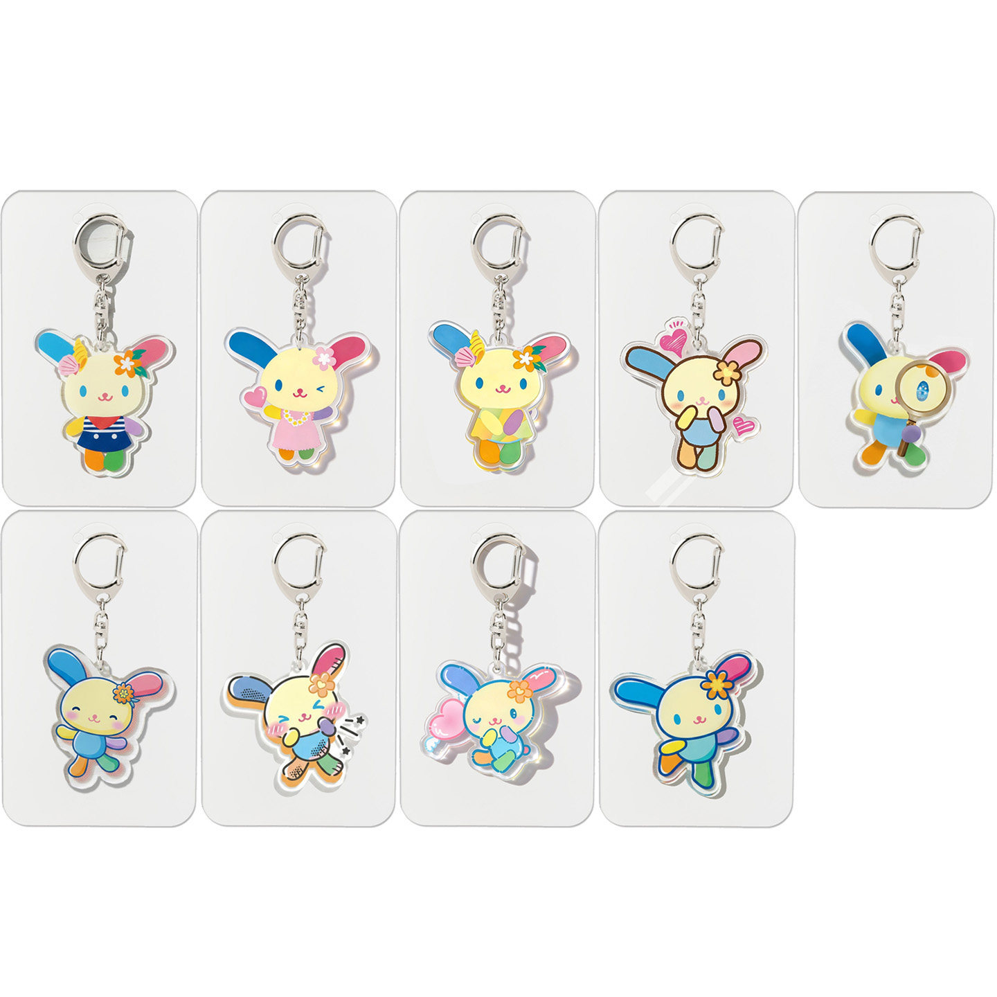 Anime Merchandise Keychain - かわいいシナモロールフラワーアクリルキーホルダーバッグチャームかわいいスウィートガールファッションアクセサリーオーナメント親友ギフト女の子