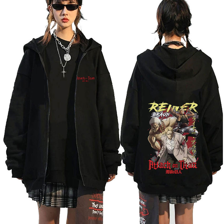進撃の巨人 ライナー・ブラウン グラフィック ジップアップパ - Anime Merch Hoodie のレビューと価格