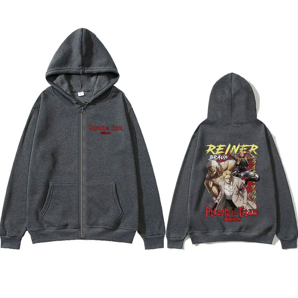 進撃の巨人 ライナー・ブラウン グラフィック ジップアップパ - Anime Merch Hoodie のレビューと価格