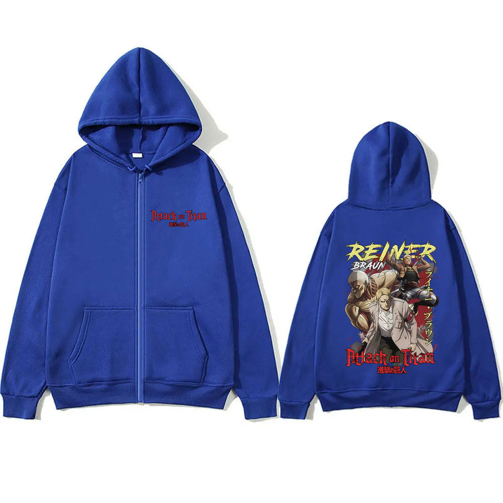 進撃の巨人 ライナー・ブラウン グラフィック ジップアップパ - Anime Merch Hoodie のレビューと価格
