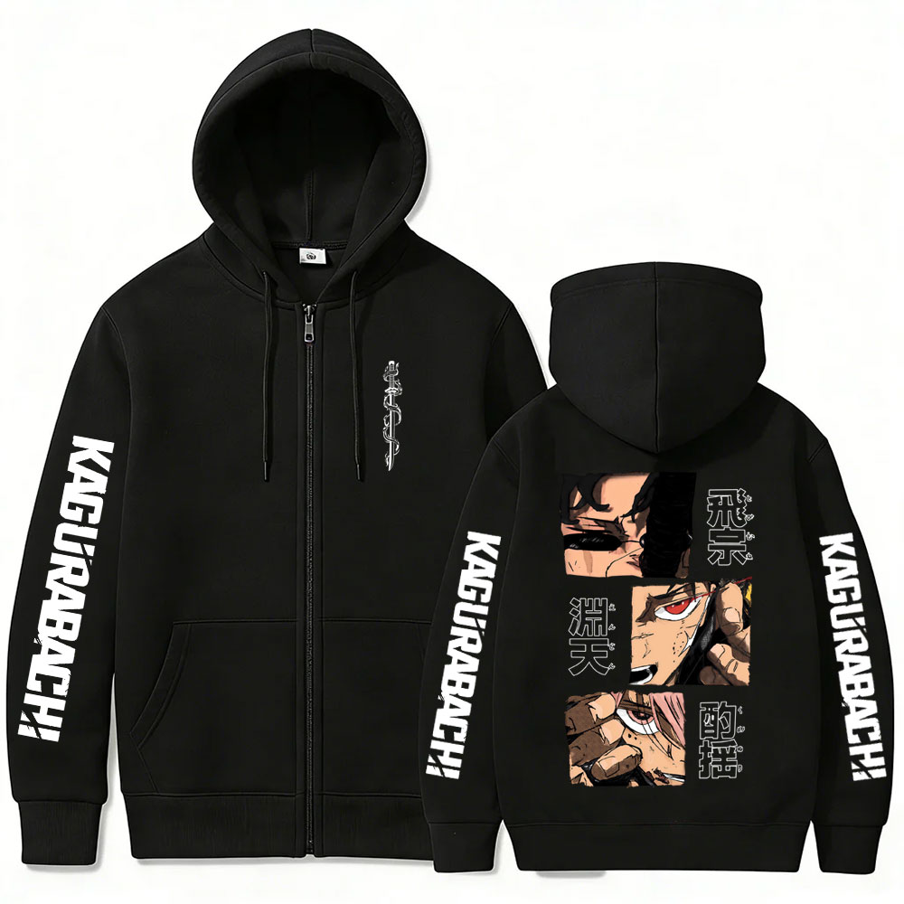 日本アニメカグラバチちひろ洛下馬 Merch ジッパーパーカ - Anime Merch Hoodie のレビューと価格