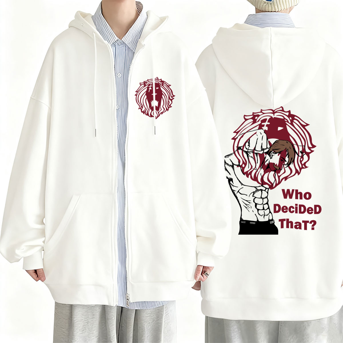 アニメ七つの大罪ライオンの傲慢の罪エスカノールグッズジッパー - Anime Merch Hoodie のレビューと価格