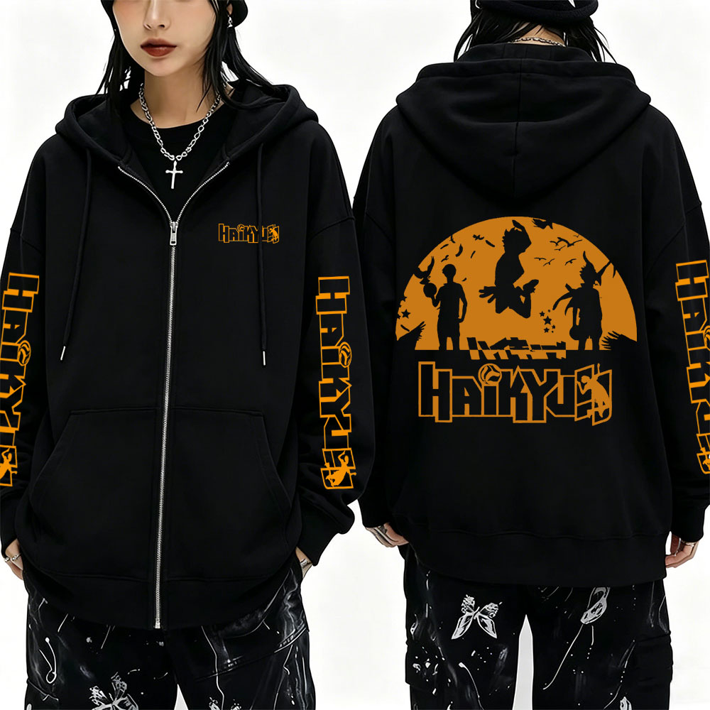 アニメハイキューグッズ ジップアップパーカー メンズ レディ - Anime Merch Hoodie のレビューと価格