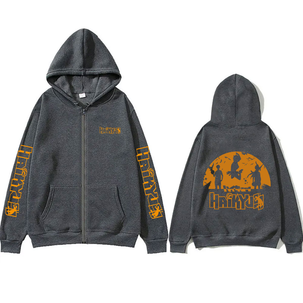 アニメハイキューグッズ ジップアップパーカー メンズ レディ - Anime Merch Hoodie のレビューと価格