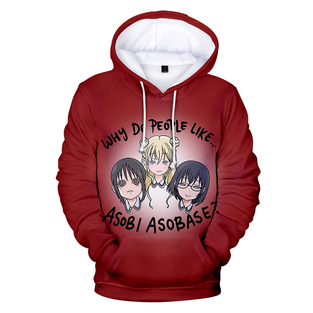 Asobi asobase-フード付きスウェットシャツ,ユニ - Anime Merch Hoodie のレビューと価格
